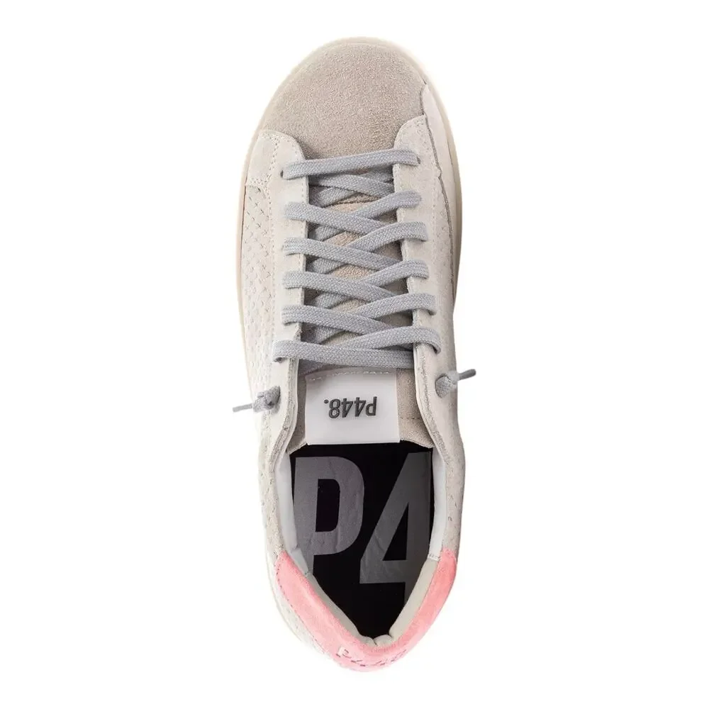 P448 Women's John Calf Leather Sneakers Beige Coral Size 9
